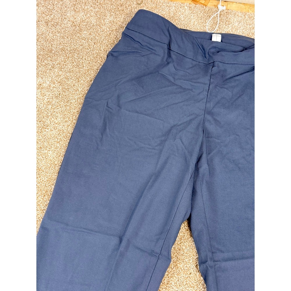 NEW MarlaWynne Womens Navy Blue Pull On Straight Leg Trousers Pants 16